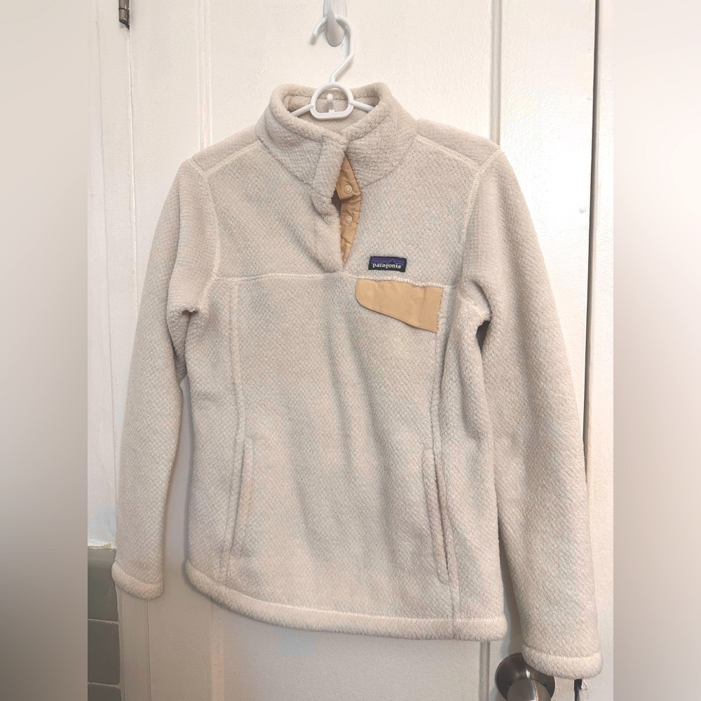 Patagonia Re-Tool Snap-T Pullover Sweater White Cream Size XS